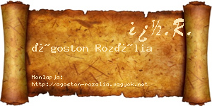 Ágoston Rozália névjegykártya